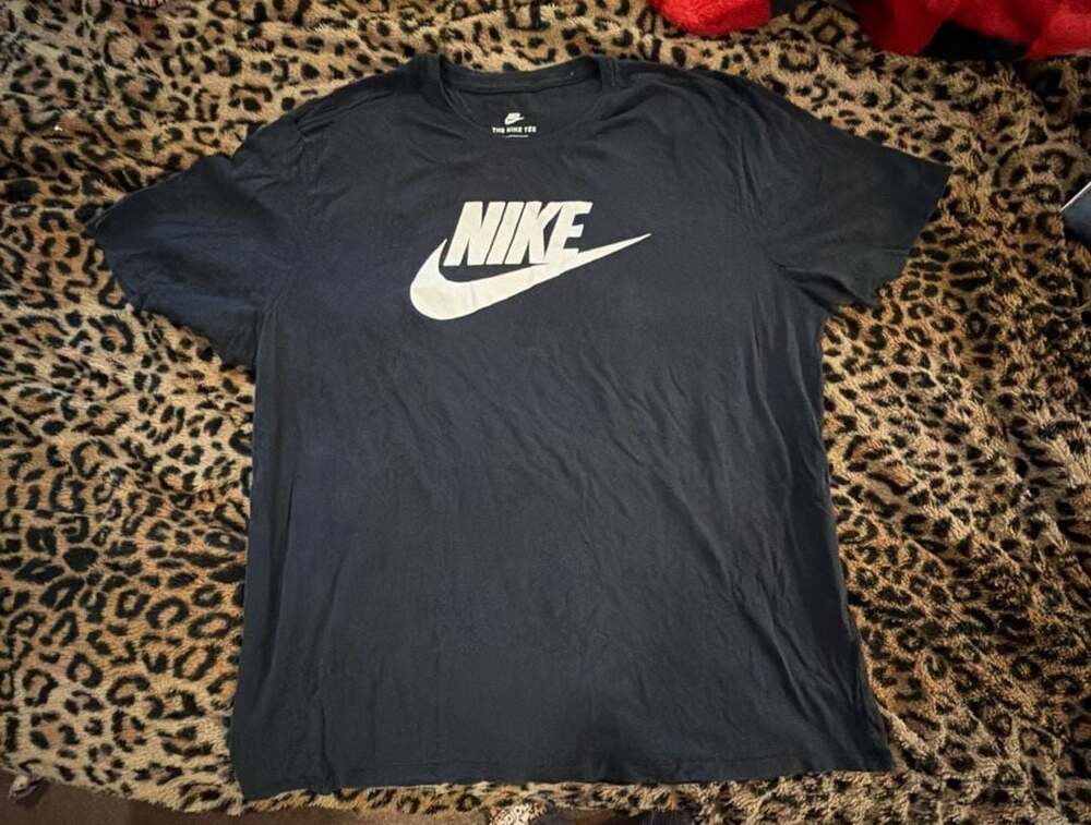 Nike The Nike Tee Black Athletic Cut T-Shirt with White Logo XXL